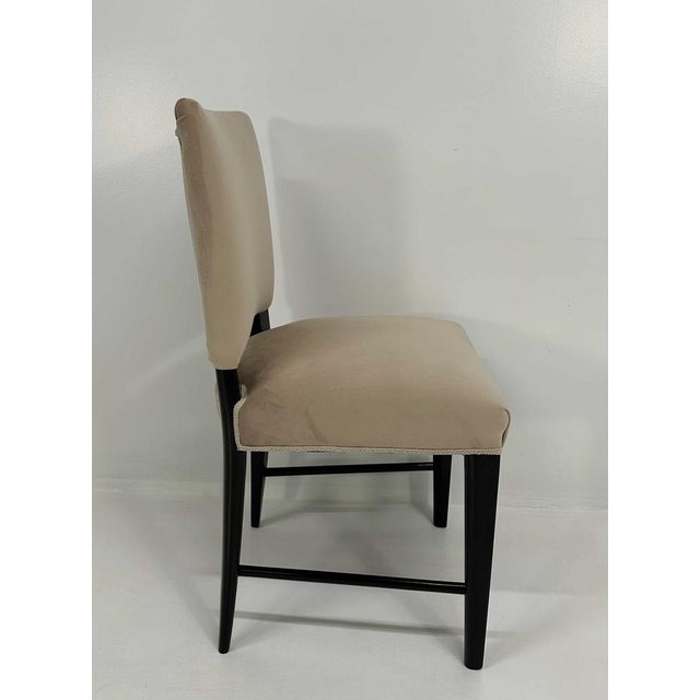 Art Deco Italian Black and Beige Velvet Chairs attributed to Antonio Cassi Ramelli, 1940s, Set of 8 For Sale - Image 10 of 14