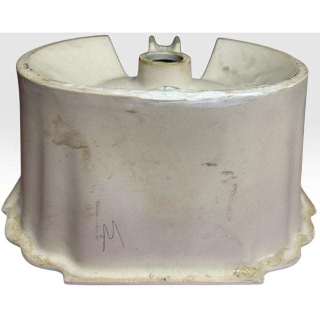 Vintage Sherle Wagner Scalloped White Porcelain Drop-in Sink Basin Fluted Hollywood Regency For Sale - Image 12 of 15