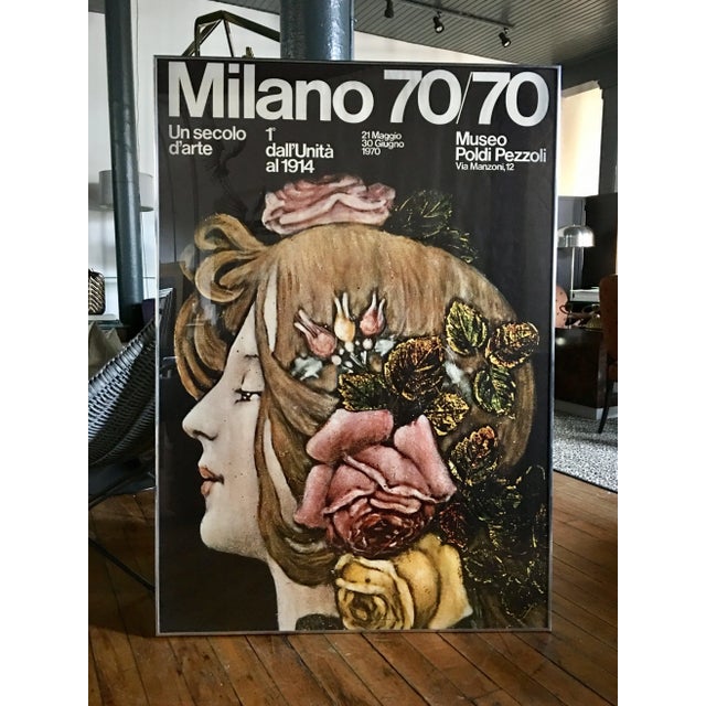 1970's Large Milano Female Bust Lithograph Wall Art For Sale In Philadelphia - Image 6 of 6