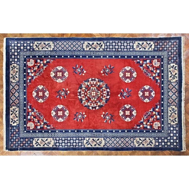 Textile Chinese Art Deco Rug For Sale - Image 7 of 7