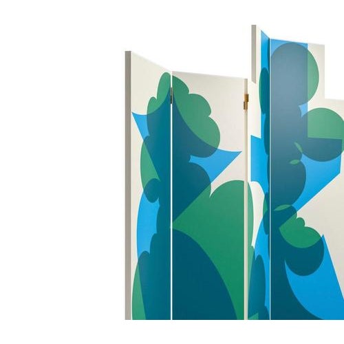 Balla Screens with Green and Blue Pattern by Giacomo Balla for Cassina, Set of 2 For Sale - Image 3 of 11