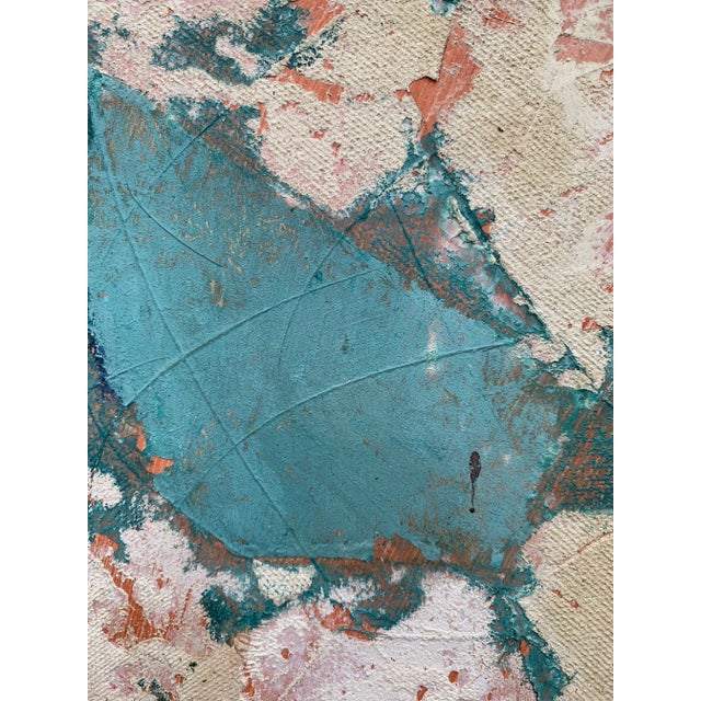 Blue 1964 Framed Signed Textural Abstract Painting For Sale - Image 8 of 11