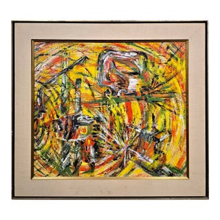 Paul Brach -1956 Abstract Vortex Composition - Oil Painting For Sale