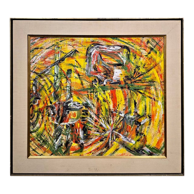 Paul Brach -1956 Abstract Vortex Composition - Oil Painting For Sale