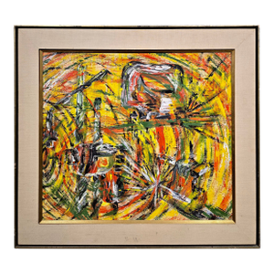 Paul Brach -1956 Abstract Vortex Composition - Oil Painting