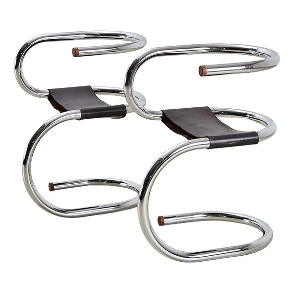 Monotube Chairs by Wim van den Bergh, Netherlands, 1981, Set of 2 For Sale