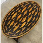 Brown Vintage English Painted Side Table with Fish Découpage For Sale - Image 8 of 10