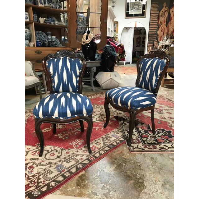 Antique 19th C. Magesy Abercorn Rococo Ikat Upholstered Side Chairs - a Pair For Sale - Image 10 of 10
