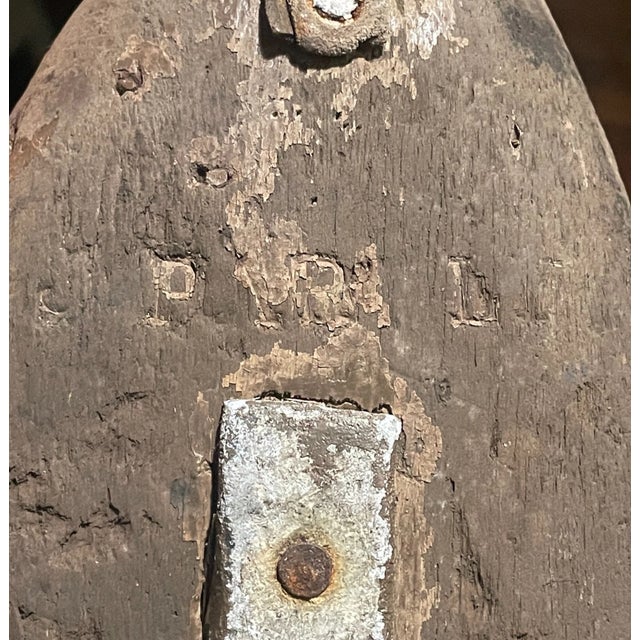 Antique Hand Carved Wood Folk Art Hollow Body Drake Duck Decoy Bird Sculpture For Sale - Image 12 of 12