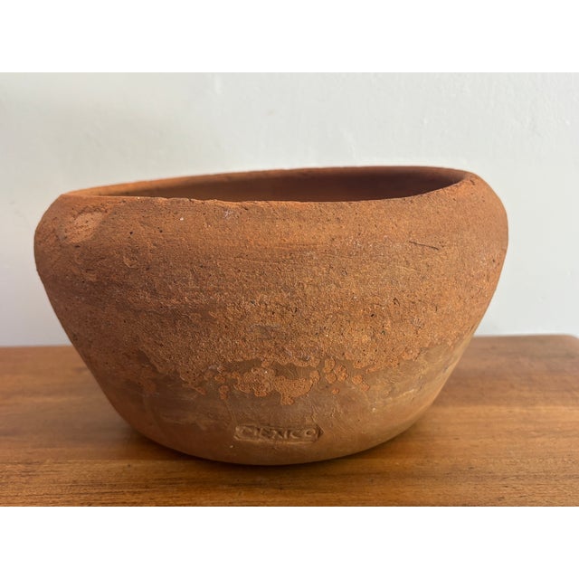 Midcentury Mexican Earthenware Planter Pot For Sale - Image 4 of 7