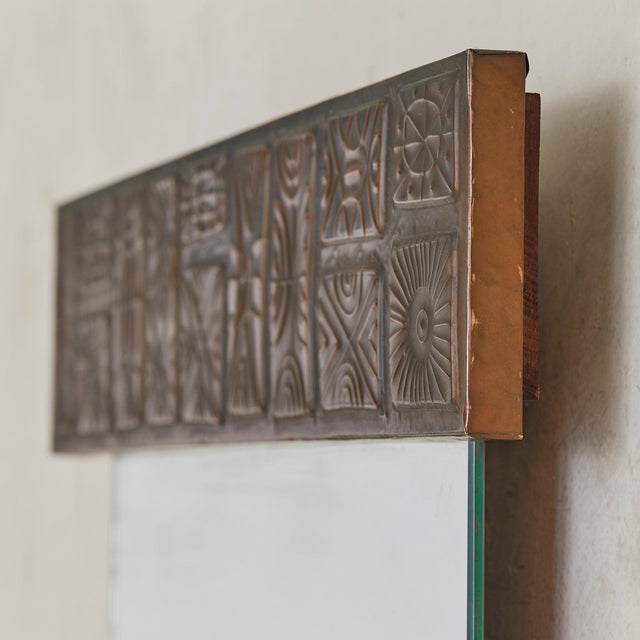 Italian Santambrogio E De Berti Copper Wall Mirror, 1960s For Sale - Image 4 of 9