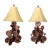 Pair of Copper and Brass Cactus Table Lamps For Sale