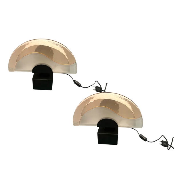 Italian Architectural Murano Glass Table Lamps, 1980s, Set of 2 For Sale - Image 10 of 10