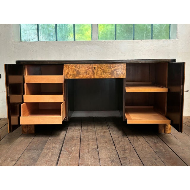 Art Deco Study Set in Mountain Elm Burl, 1925, Set of 2 For Sale - Image 9 of 11