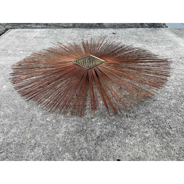 Mid-Century Modern 1960s Mid-Century Modern William and Bruce Friedle Wire Sunburst Wall Sculpture For Sale - Image 3 of 7