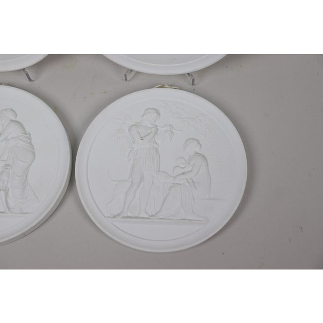 Ceramic Early 20th Century Set of Four Royal Copenhagen Neoclassical Biscuit Porcelain Wall Relief Plaques For Sale - Image 7 of 8