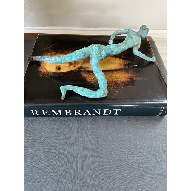 Vintage Bronze 14.5” Brutalist Running Figure For Sale - Image 13 of 16