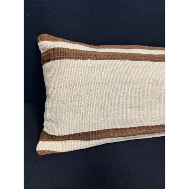 Turkish Hemp Pillow Cushion Natural Beige Brown Cushion Cover 14"x45" #18027 Enhance your home decor with our Kilim Pillow...