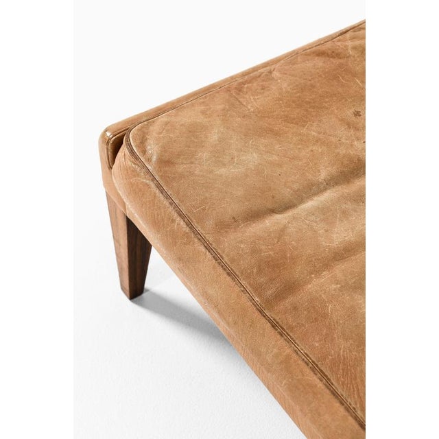 Set of Easy Chair and Ottoman in Leather and Rosewood attributed to Illum Wikkelsø, 1960s For Sale - Image 4 of 12