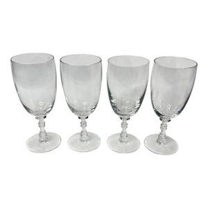 1990s Ralph Lauren Crystal Blown Glass Iced Drink Glasses- Set of 4