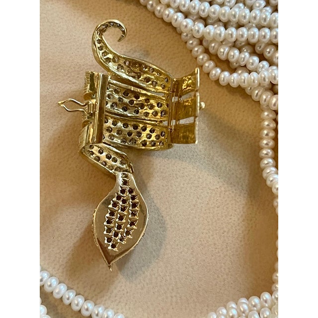 Japanese Akoya Pearl with Snake Diamond Slider and Clasp Opera Length Necklace For Sale - Image 18 of 18