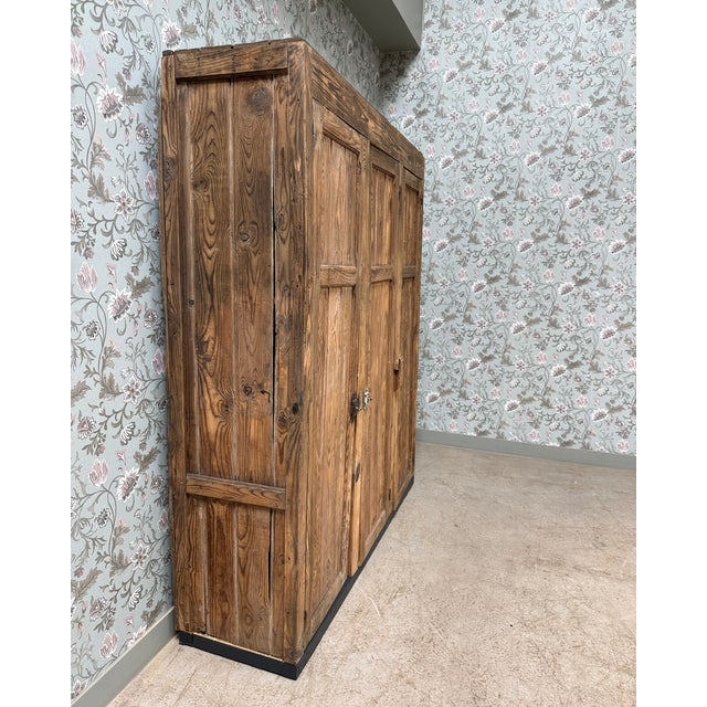 Large Antique Wood Workshop Cabinet, 1950s For Sale - Image 9 of 13