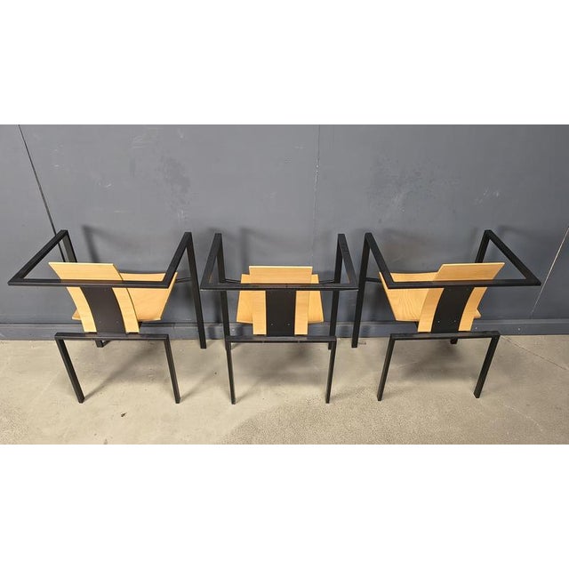 Black Postmodern Dining Chairs by Karl Friedrich Förster for KFF, 1980s, Set of 6 For Sale - Image 8 of 15