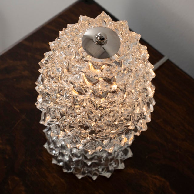 Glass Table Lamps in Rostrato Murano Blown Glass, Italy, 1980s, Set of 2 For Sale - Image 7 of 13