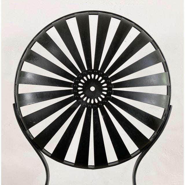 Antique Francois Carre Black Sunburst Garden Chair For Sale - Image 9 of 11