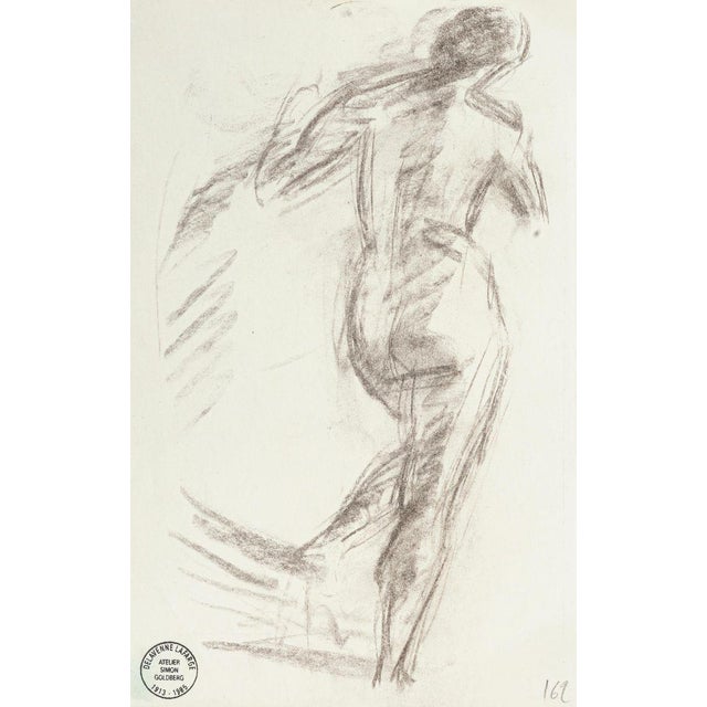 Nude is an original drawing in pencil on paper realized by Simon Goldberg(1913-1985). With the stamp of “Atelier Simon...