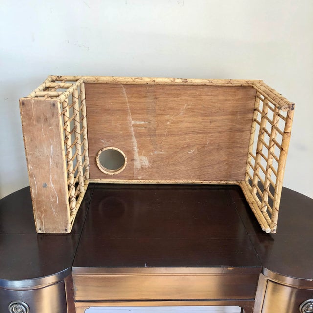 Mid 20th Century Vintage Burnt Bamboo Breakfast Tray For Sale - Image 5 of 6