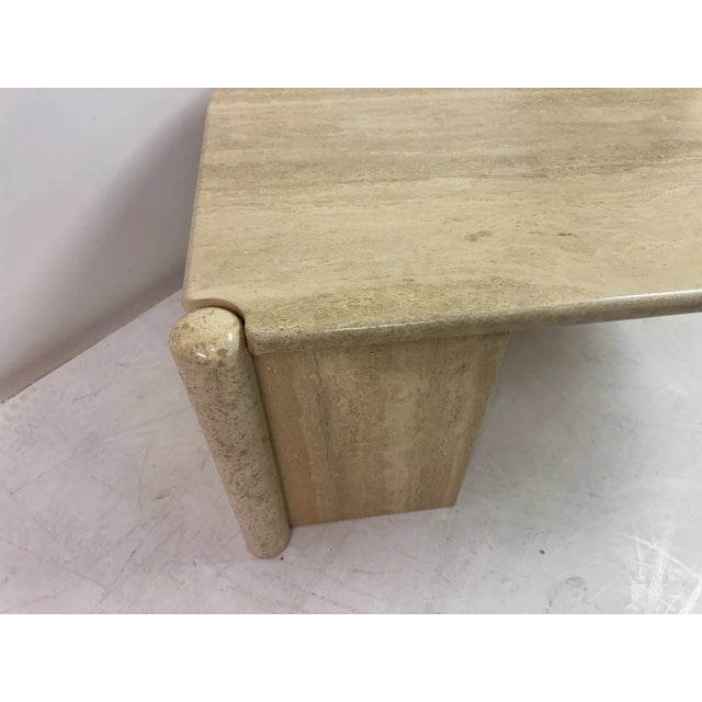 Beige Eye-Shaped Travertine Coffee Table, 1980s For Sale - Image 8 of 14