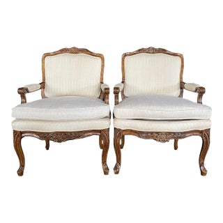 1990s Pair of Bernhardt Louis IV Style Chairs For Sale