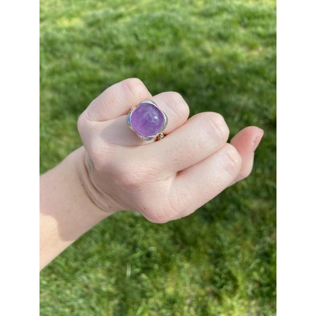 Purple Late 20th Century David Yurman 9.5 Carat Amethyst Infinity Ring, Sterling Silver, Ring, Large For Sale - Image 8 of 8