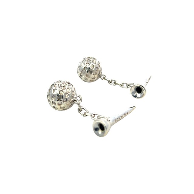 1990s Pair of Tiffany & Co Estate Golf Ball Cufflinks Sterling Silver 15.39 Grams For Sale - Image 11 of 11