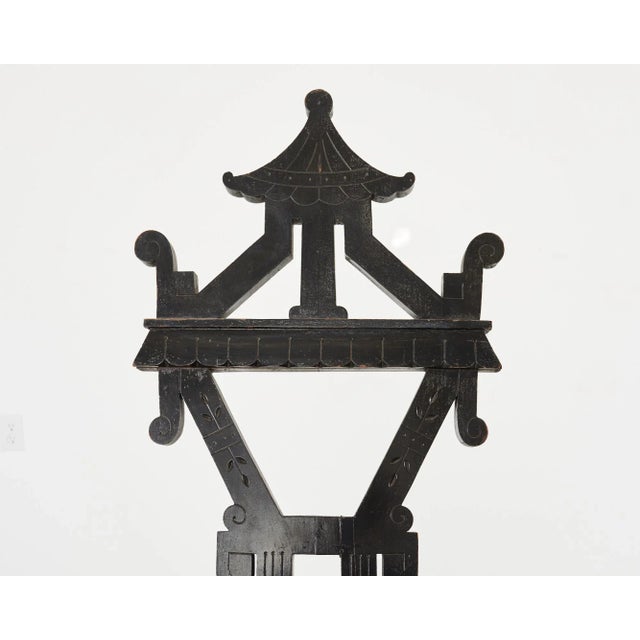 English Chinoiserie Style Ebonized Pagoda Artists Easel For Sale - Image 4 of 12