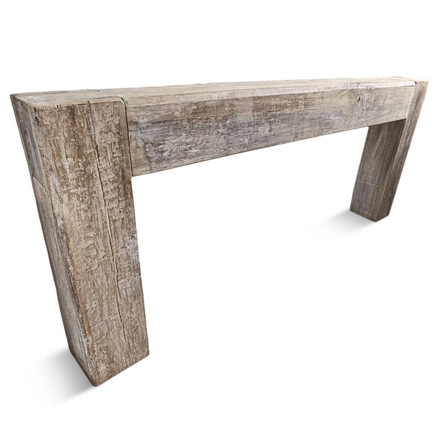 Rustic Rustic Salvaged Wood Beam Console Table For Sale - Image 3 of 7