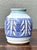 Handcrafted Blue Ceramic Leaf Motif Vase For Sale - Image 4 of 14
