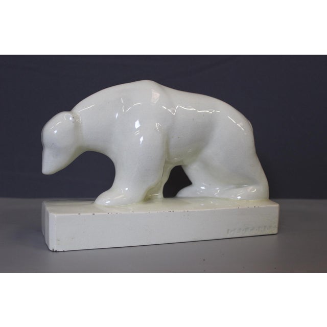Art Deco Crackle-Glazed Bear by Geo Condé For Sale - Image 6 of 12