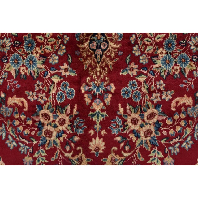 Kerman Rug 9’1” X 14’7” Red Wool Vintage Traditional Hand-Knotted Carpet For Sale - Image 10 of 15