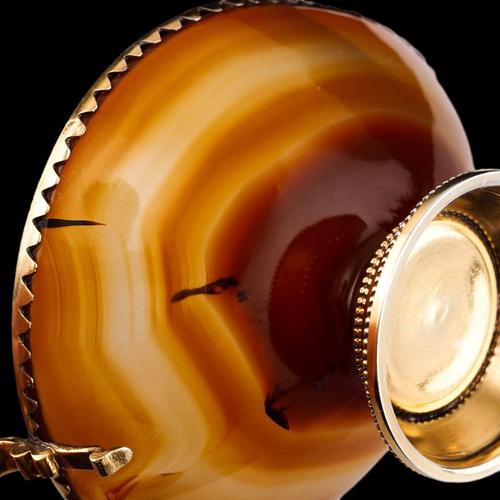 Antique French Silver Gilt Mounted Agate Cup, 1800s For Sale - Image 10 of 18