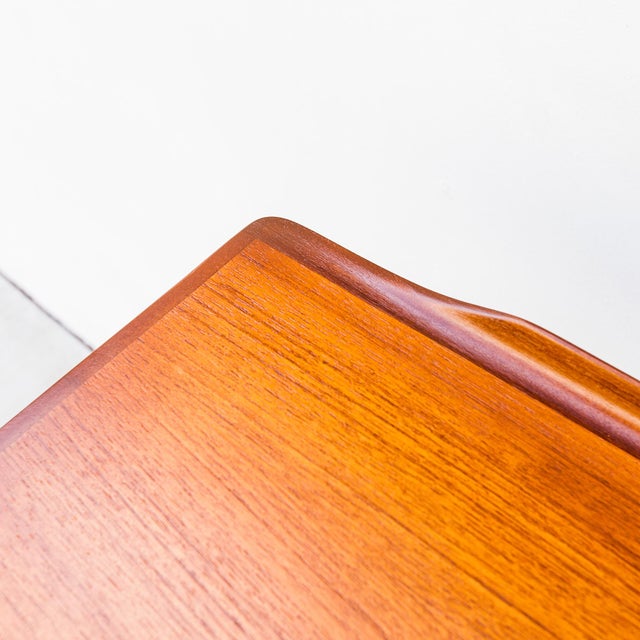 Wood 1950s Danish Modern Teak and Oak Boomerang Desk by Peter Lovig Nielsen, Attributed For Sale - Image 7 of 15