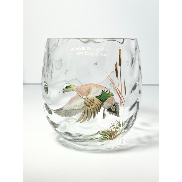 1960s West Virginia Glass American Songbirds 6 Roly-Poly Tumblers Glasses - Set of 4 For Sale - Image 9 of 9