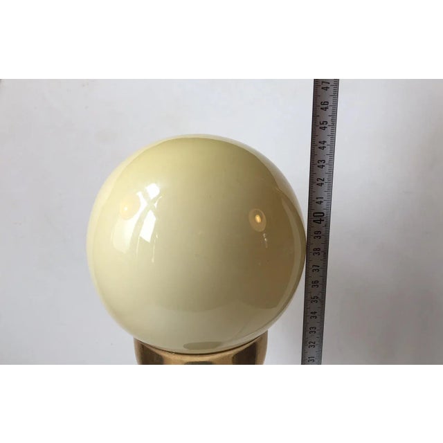 Danish Art Deco Brass & Opaline Glass Table Lamp from Fog & Mørup, 1930s For Sale - Image 6 of 7
