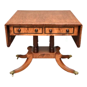 English Antique Gillows-Made Regency Pollard Oak Sofa Table