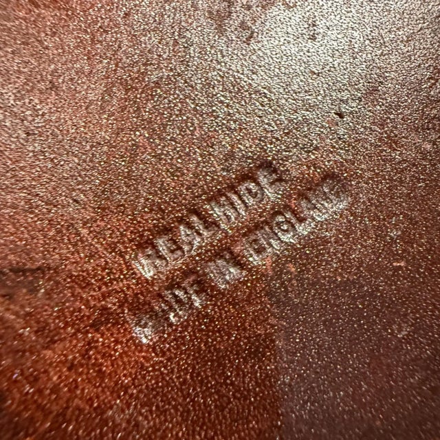 Vintage Leather Bound Cup Holder Tankard Stein Real Hide England For Sale - Image 11 of 11