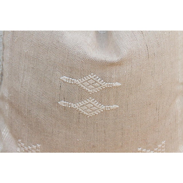 1990s Grey Mist Diamond Cactus Silk Moroccan Pillow For Sale - Image 5 of 9