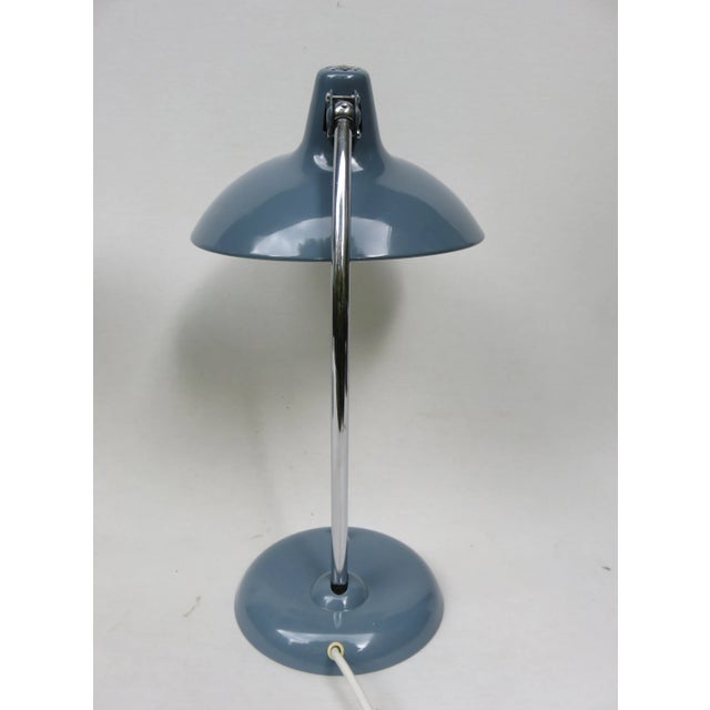 1950s Dove Blue and Chrome Table Lamps from Kaiser Leuchten, 1950s, Set of 2 For Sale - Image 5 of 16