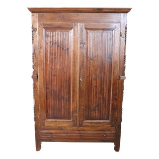 Antique Wardrobe in Poplar Wood, 1800s For Sale