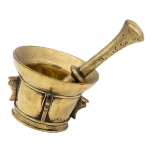 Antique Vintage Brass Mortar and Pestle